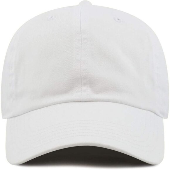 Men's White Baseball Cotton Denim Running Golf Washed Low Classic Hat Cap - Picture 3 of 7